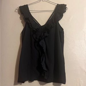 H&M women ruffle black Cami Top